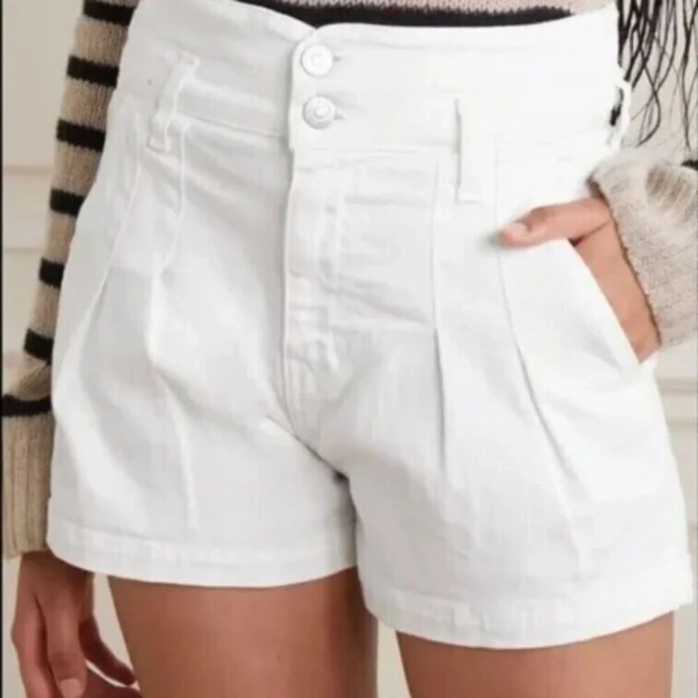 Veronica Beard White High Rise Jaylen Jean Shorts, Size 28 (6), NWT